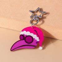 Simple Style Commute Color Block Zinc Alloy Printing Christmas Keychain sku image 1