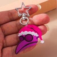 Simple Style Commute Color Block Zinc Alloy Printing Christmas Keychain main image 4