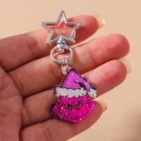 Simple Style Commute Color Block Zinc Alloy Printing Christmas Keychain main image 5