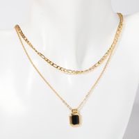 Copper Retro Simple Style Plating Geometric Layered Necklaces sku image 2