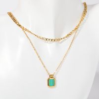 Copper Retro Simple Style Plating Geometric Layered Necklaces main image 2