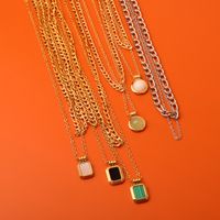 Copper Retro Simple Style Plating Geometric Layered Necklaces main image 5
