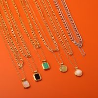 Copper Retro Simple Style Plating Geometric Layered Necklaces main image 1