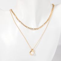 Copper Retro Simple Style Plating Geometric Layered Necklaces sku image 6