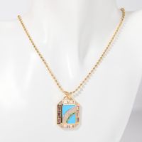 Lady Streetwear Star Moon Copper Enamel Plating 18k Gold Plated Pendant Necklace main image 8