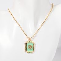Lady Streetwear Star Moon Copper Enamel Plating 18k Gold Plated Pendant Necklace main image 5