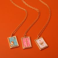 Lady Streetwear Star Moon Copper Enamel Plating 18k Gold Plated Pendant Necklace main image 6