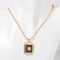 Lady Streetwear Star Moon Copper Enamel Plating 18k Gold Plated Pendant Necklace sku image 6