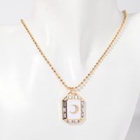 Lady Streetwear Star Moon Copper Enamel Plating 18k Gold Plated Pendant Necklace sku image 7