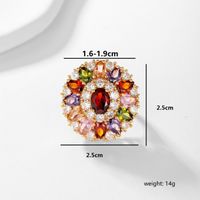 Elegant Floral Snowflake Copper Inlay Zircon Rings sku image 2