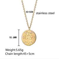 304 Stainless Steel 18K Gold Plated Hip-Hop Retro Plating Flower Pendant Necklace main image 6