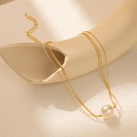 Wholesale Jewelry Basic Korean Style Round Imitation Pearl Iron Plating Necklace main image 5