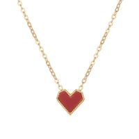 304 Stainless Steel 18K Gold Plated Elegant Vintage Style Plating Heart Shape Pendant Necklace sku image 1