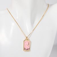 Lady Streetwear Star Moon Copper Enamel Plating 18k Gold Plated Pendant Necklace sku image 2