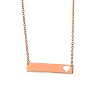 Vintage Style Heart Shape Stainless Steel Plating Hollow Out 18k Gold Plated Women's Pendant Necklace sku image 2