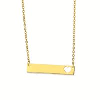Vintage Style Heart Shape Stainless Steel Plating Hollow Out 18k Gold Plated Women's Pendant Necklace sku image 3