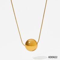 304 Stainless Steel 16K Gold Plated White Gold Plated Gold Plated Simple Style Plating Solid Color Pendant Necklace sku image 8