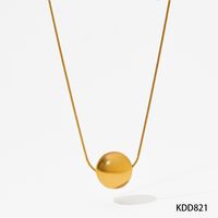 304 Stainless Steel 16K Gold Plated White Gold Plated Gold Plated Simple Style Plating Solid Color Pendant Necklace sku image 2