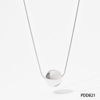 304 Stainless Steel 16K Gold Plated White Gold Plated Gold Plated Simple Style Plating Solid Color Pendant Necklace sku image 3