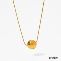 304 Stainless Steel 16K Gold Plated White Gold Plated Gold Plated Simple Style Plating Solid Color Pendant Necklace sku image 4