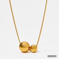 304 Stainless Steel 16K Gold Plated White Gold Plated Gold Plated Simple Style Plating Solid Color Pendant Necklace sku image 6