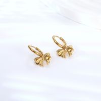 1 Pair Elegant Lady Bow Knot Plating 304 Stainless Steel 18K Gold Plated Drop Earrings main image 5