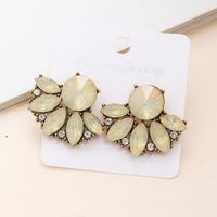 Luxurious Water Droplets Alloy Inlay Crystal Women's Ear Studs sku image 12