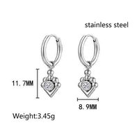 1 Pair Simple Style Classic Style Solid Color Inlay Stainless Steel Rhinestones 18K Gold Plated Drop Earrings main image 6