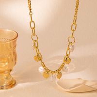 Wholesale Jewelry Roman Style Geometric CCB Imitation Pearl Iron Plating Necklace main image 3