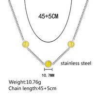 304 Stainless Steel 18K Gold Plated Elegant Plating Inlay Solid Color Opal Necklace main image 5