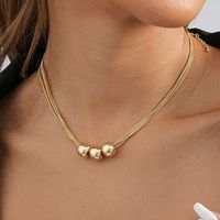 Wholesale Jewelry Casual Roman Style Round CCB Iron Layered Plating Layered Necklaces main image 3