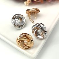1 Pair Simple Style Solid Color Plating Metal Gold Plated Ear Studs main image 1