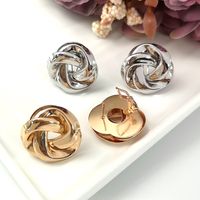 1 Pair Simple Style Solid Color Plating Metal Gold Plated Ear Studs main image 2