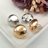 1 Pair Simple Style Solid Color Plating Metal Gold Plated Ear Studs main image 4