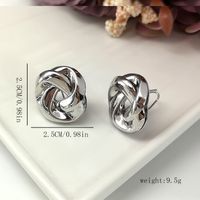 1 Pair Simple Style Solid Color Plating Metal Gold Plated Ear Studs sku image 6