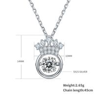 Classical Crown Snowflake Sterling Silver Gra Plating Inlay Moissanite Rhodium Plated Pendant Necklace sku image 1