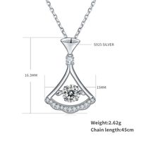 Sterling Silver Simple Style Geometric Solid Color GRA Plating Inlay Moissanite Pendant Necklace sku image 1