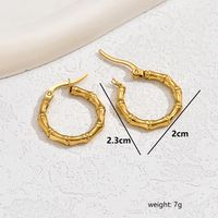 1 Pair Vintage Style Simple Style Classic Style Round 201 Stainless Steel 18K Gold Plated Hoop Earrings main image 10