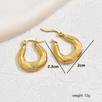 1 Pair Vintage Style Simple Style Classic Style Round 201 Stainless Steel 18K Gold Plated Hoop Earrings main image 11