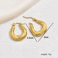 1 Pair Vintage Style Simple Style Classic Style Round 201 Stainless Steel 18K Gold Plated Hoop Earrings sku image 3