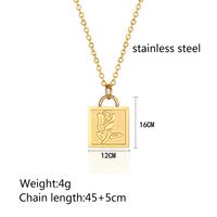 304 Stainless Steel 18K Gold Plated Simple Style Classic Style Plating Solid Color Pendant Necklace main image 6