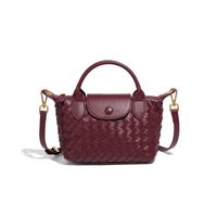 Women's Small Pu Leather Solid Color Vintage Style Dumpling Shape Zipper Shoulder Bag Handbag Crossbody Bag sku image 8