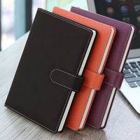 1 Piece Solid Color Learning Pu Leather Preppy Style Notebook main image 3