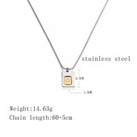 304 Stainless Steel 18K Gold Plated Hip-Hop Plating Color Block Pendant Necklace main image 5
