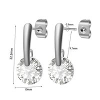 1 Pair Casual Cute Round Plating Inlay Stainless Steel Zircon Ear Studs sku image 1
