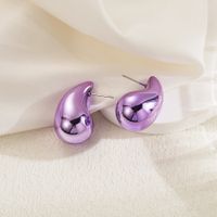1 Pair Simple Style Water Droplets Spray Paint Stainless Steel Arylic Ear Studs main image 2