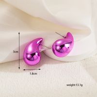 1 Pair Simple Style Water Droplets Spray Paint Stainless Steel Arylic Ear Studs main image 5