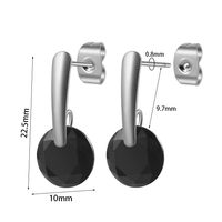 1 Pair Casual Cute Round Plating Inlay Stainless Steel Zircon Ear Studs sku image 2