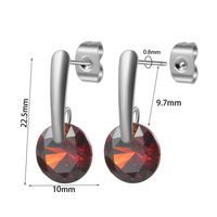 1 Pair Casual Cute Round Plating Inlay Stainless Steel Zircon Ear Studs sku image 5