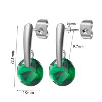 1 Pair Casual Cute Round Plating Inlay Stainless Steel Zircon Ear Studs sku image 6